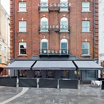 Victorian awnings at 1 Leicester Street