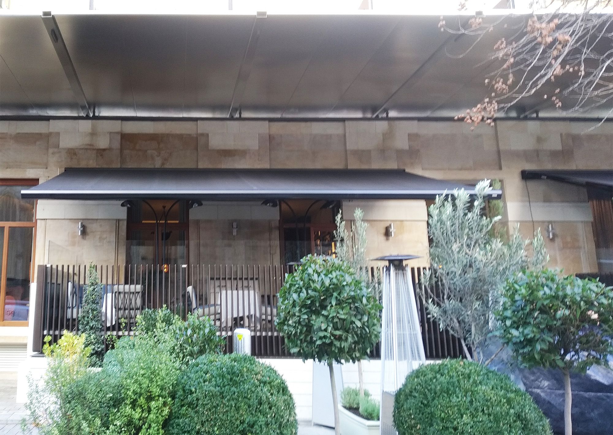 Signature awning at the Berkeley