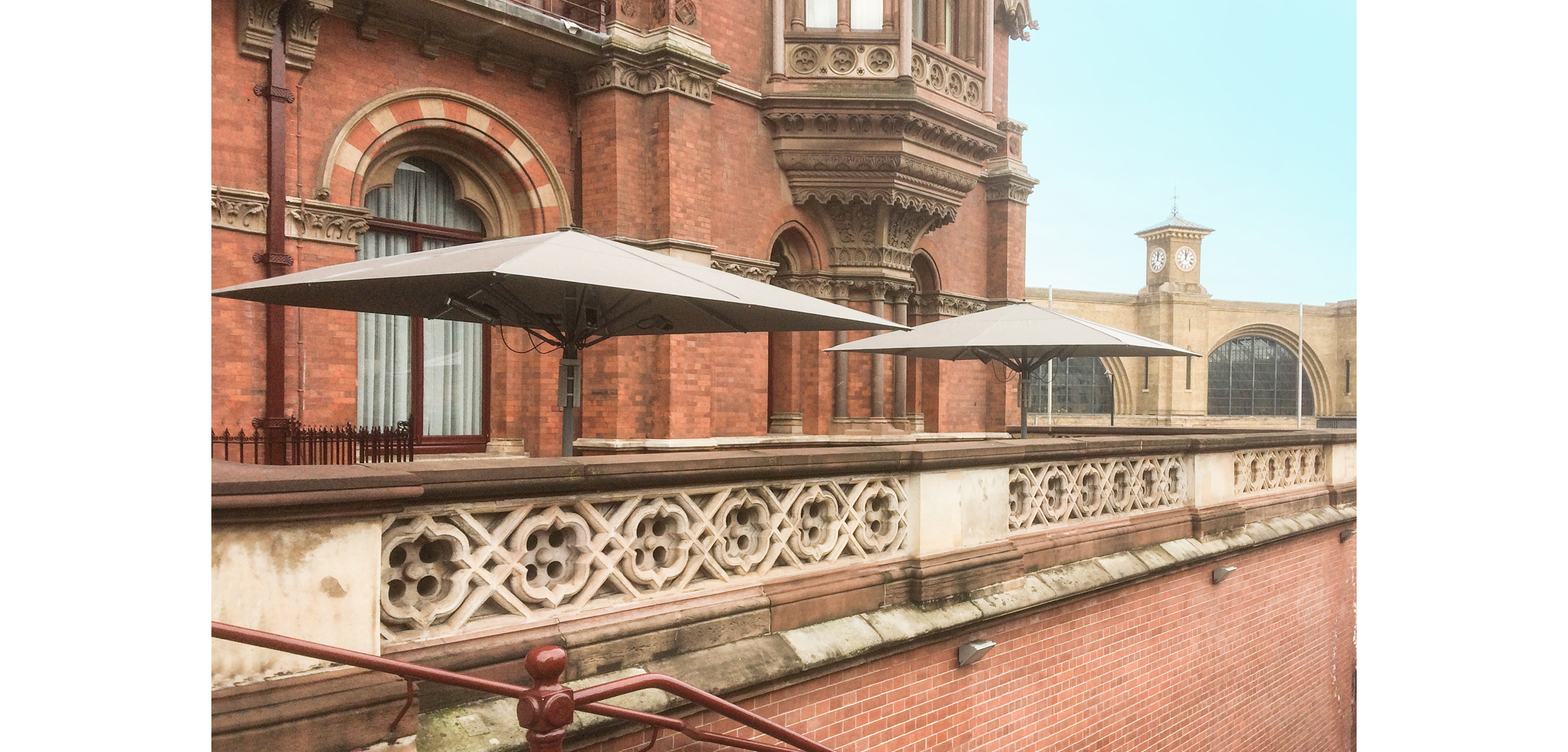 Parasols at The Betjeman Arms 