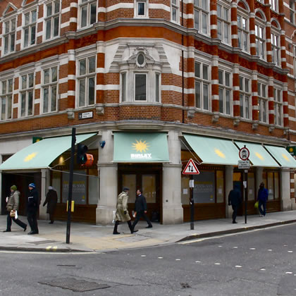 Victorian Awnings for Birley Sandwich Shop in London Wall