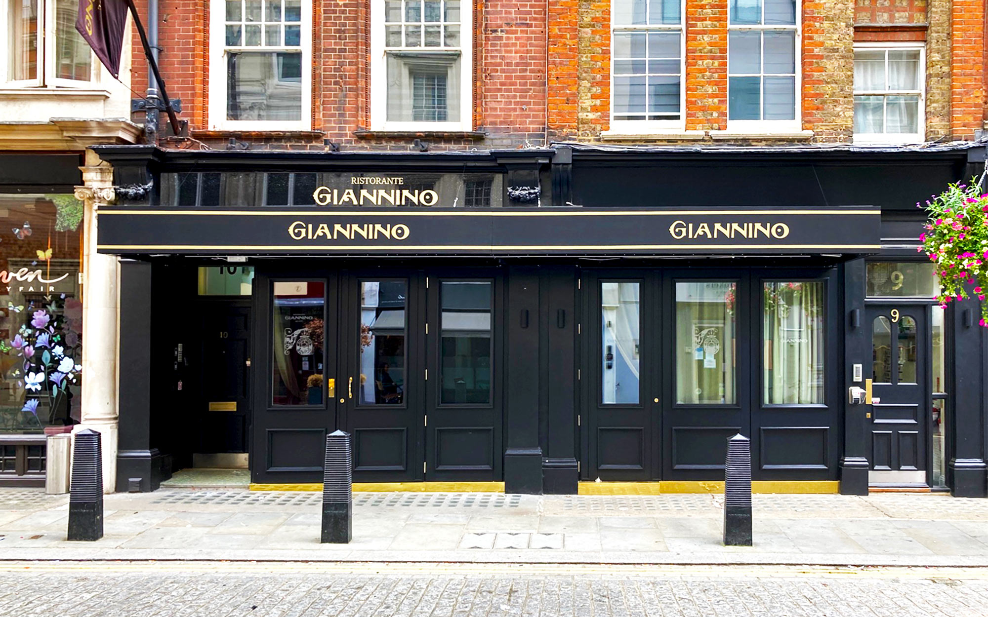 Branded Canopy in Black and Gold Fabric 