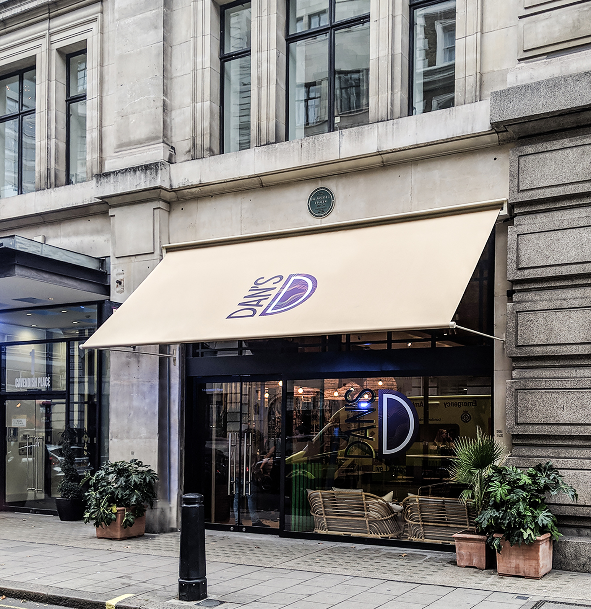 RAGS®  branding to both sides of the awning