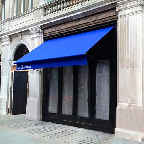 Restaurant awning in Mayfair