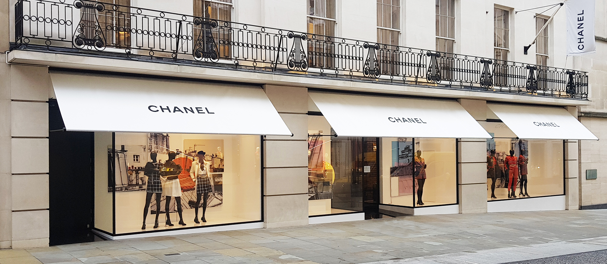 Greenwich awnings at Chanel flagship boutique, New Bond Street