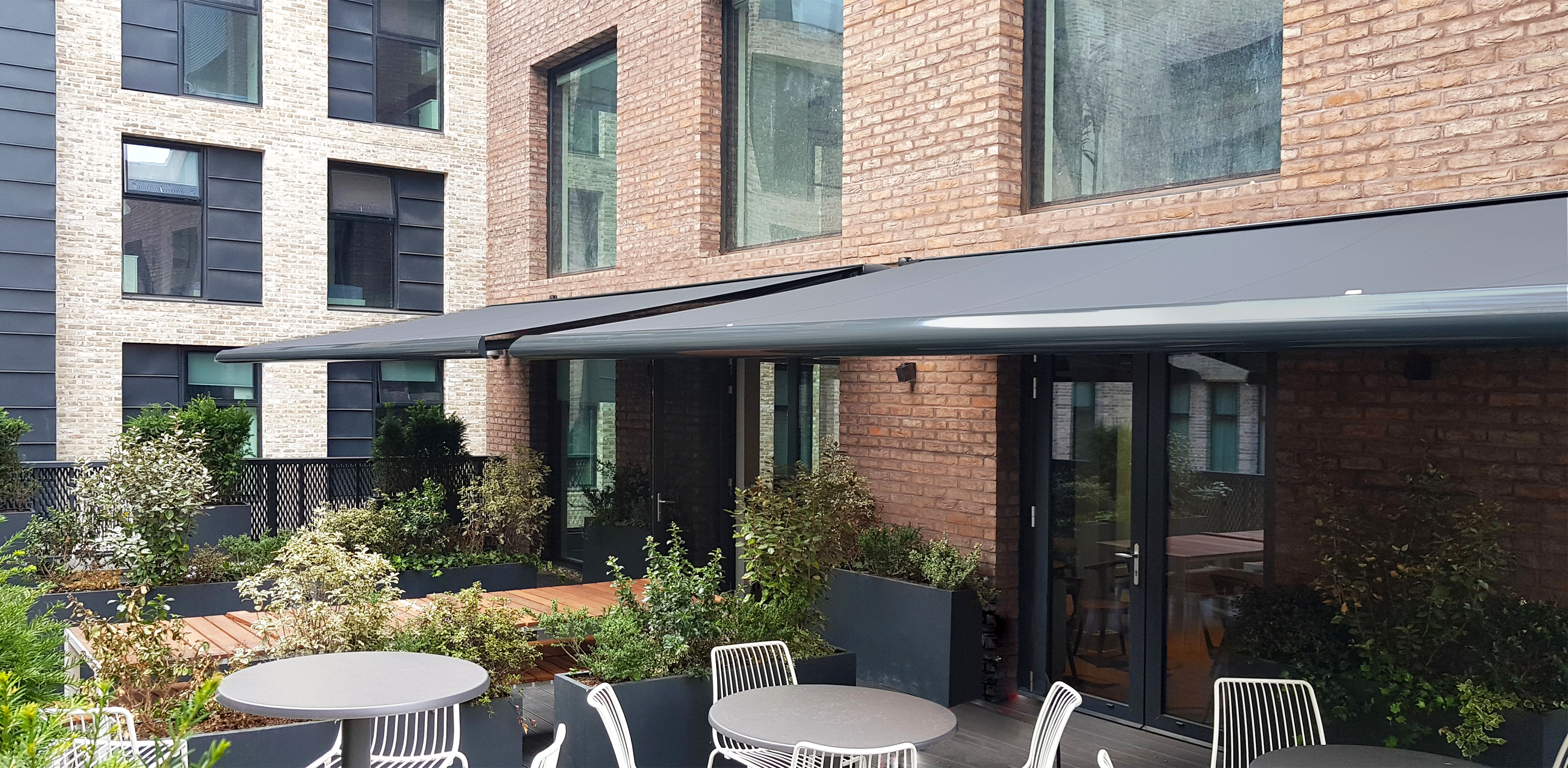 Zenara awnings at Spring Mews