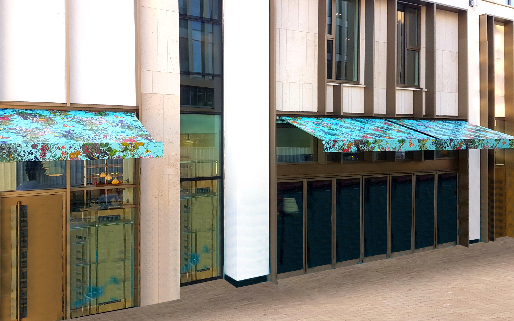 Branded SQ2 Awnings at the Tamburlaine Hotel