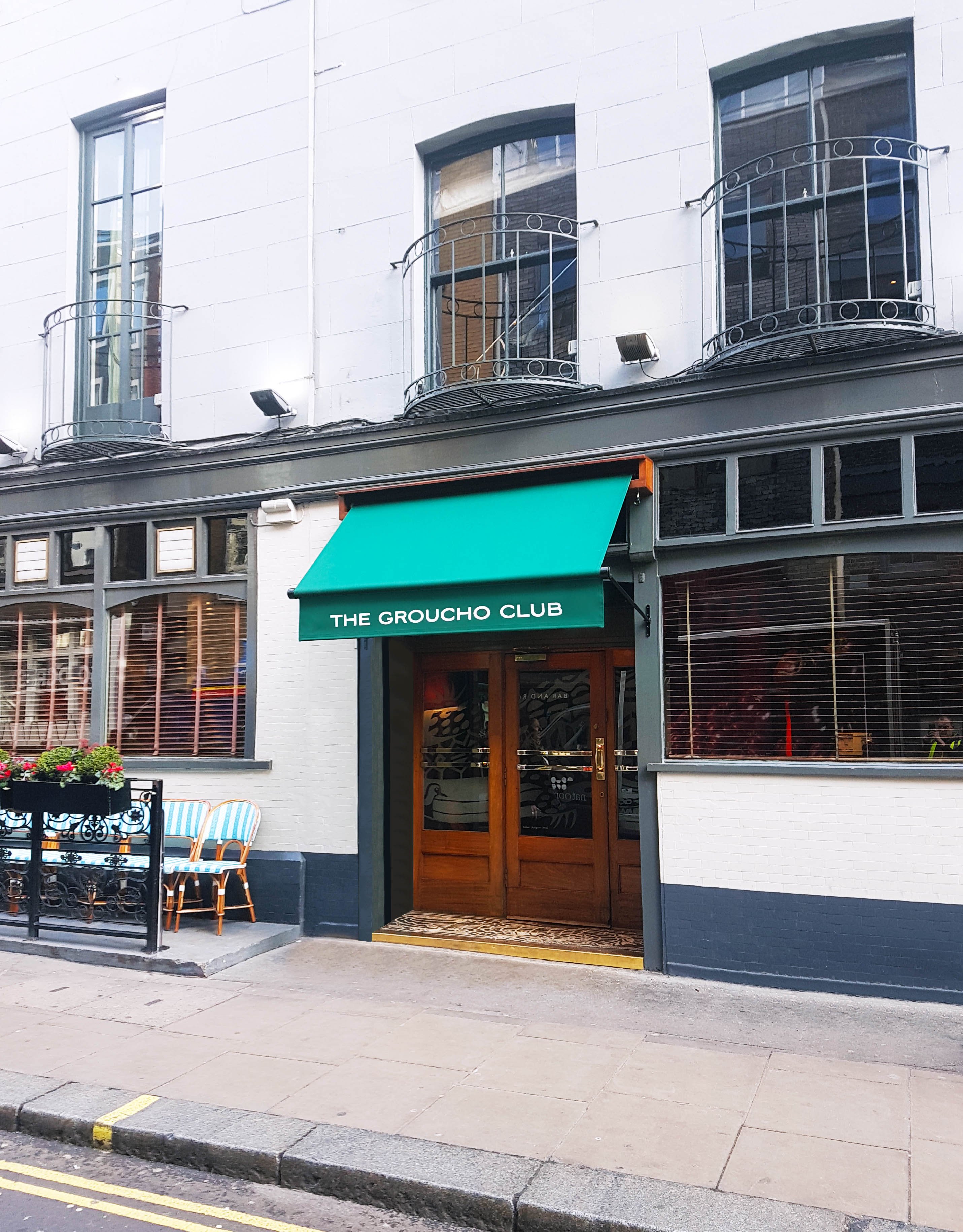 Greenwich awning Groucho Club