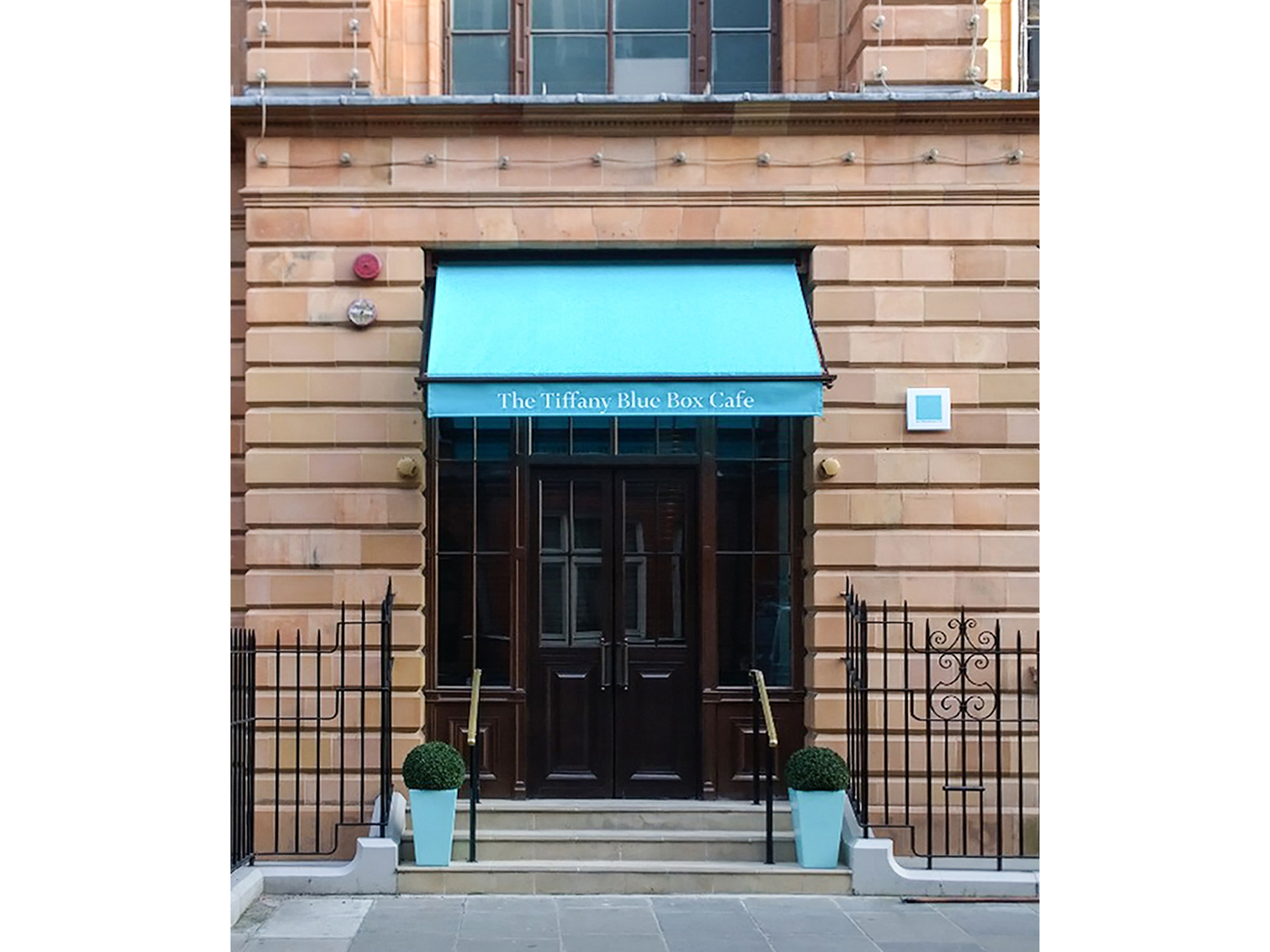 Victorian awning for The Tiffany Blue Box Cafe, Knightsbridge