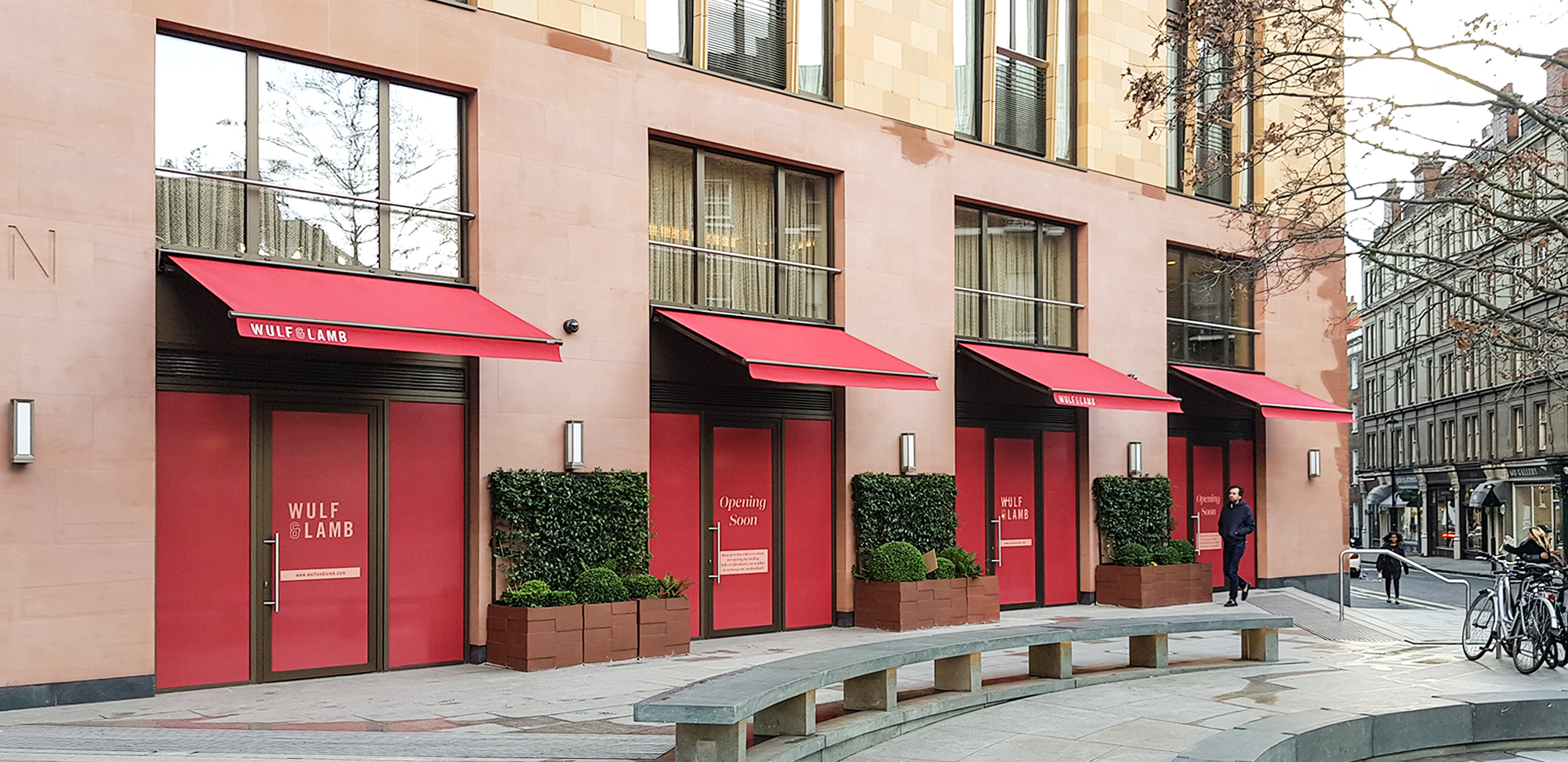 Classic Folding-arm Awnings for Wulf & Lamb, Marylebone