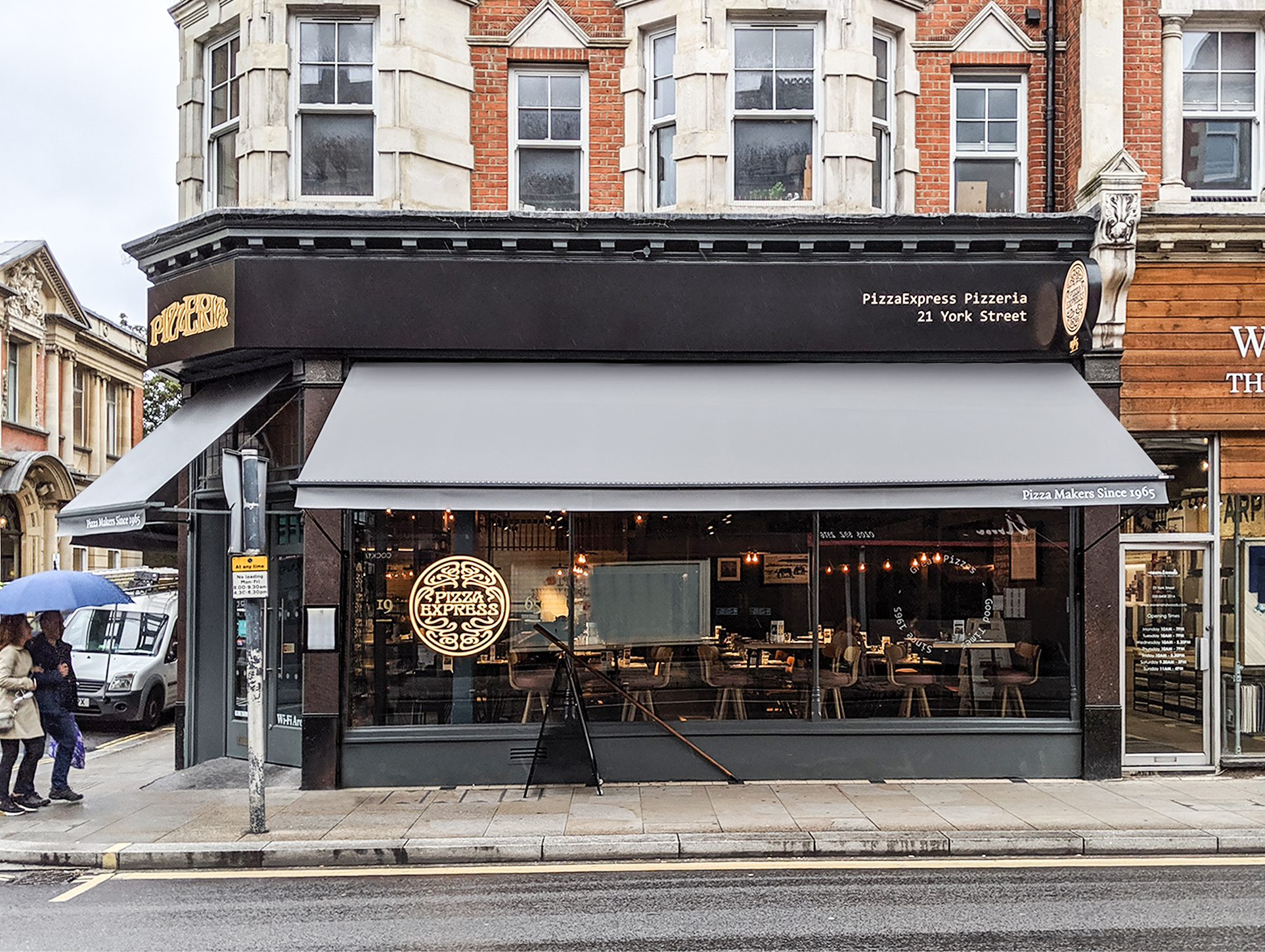 Pizza Express awnings