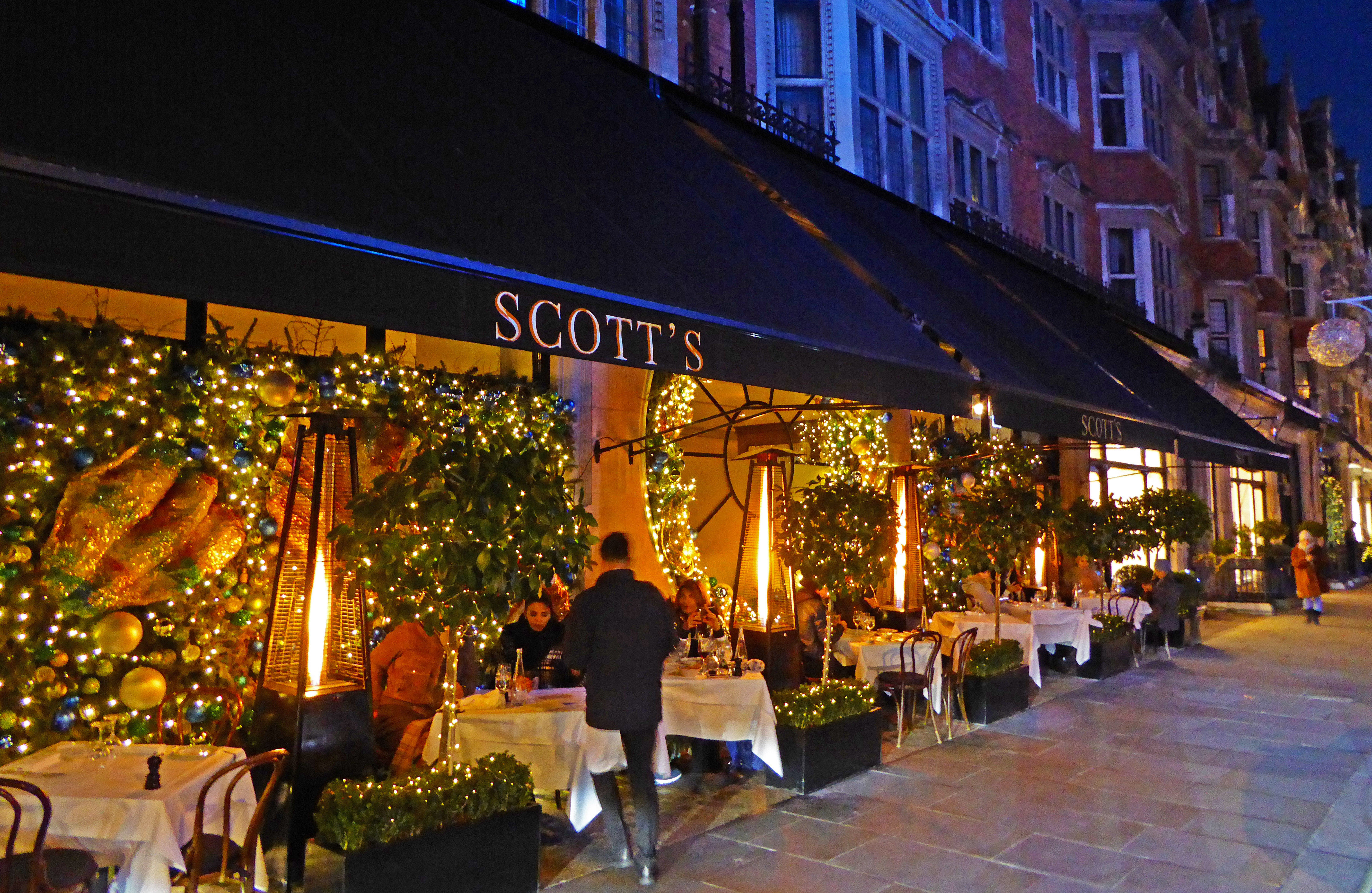 Scotts awning at Christmas