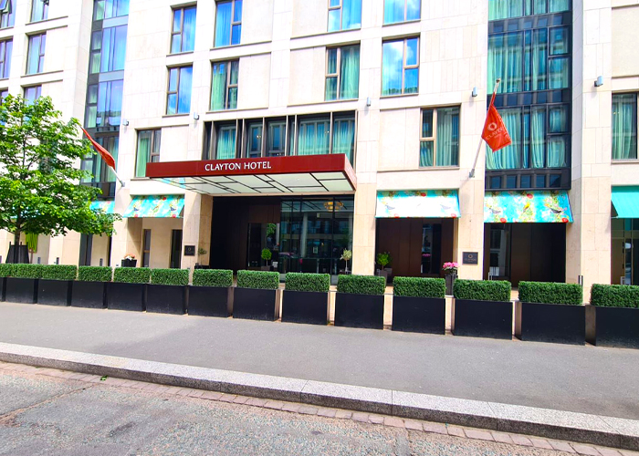 Awning in Bloom at Clayton Hotel