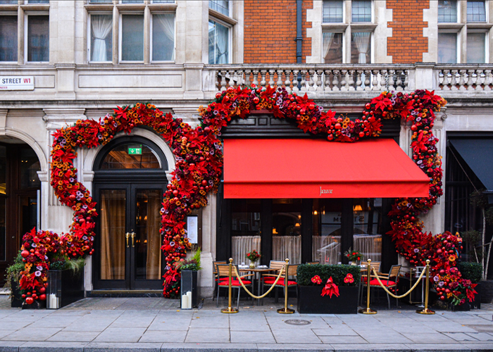 Splendid Red Awning for Christmas