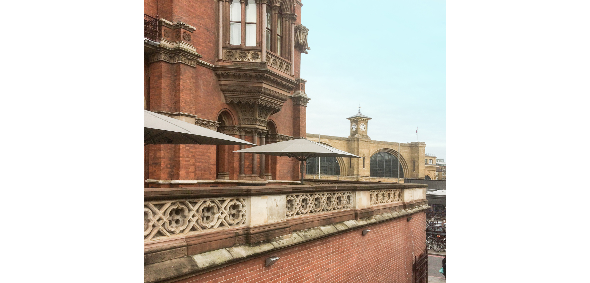Parasols at The Betjeman Arms