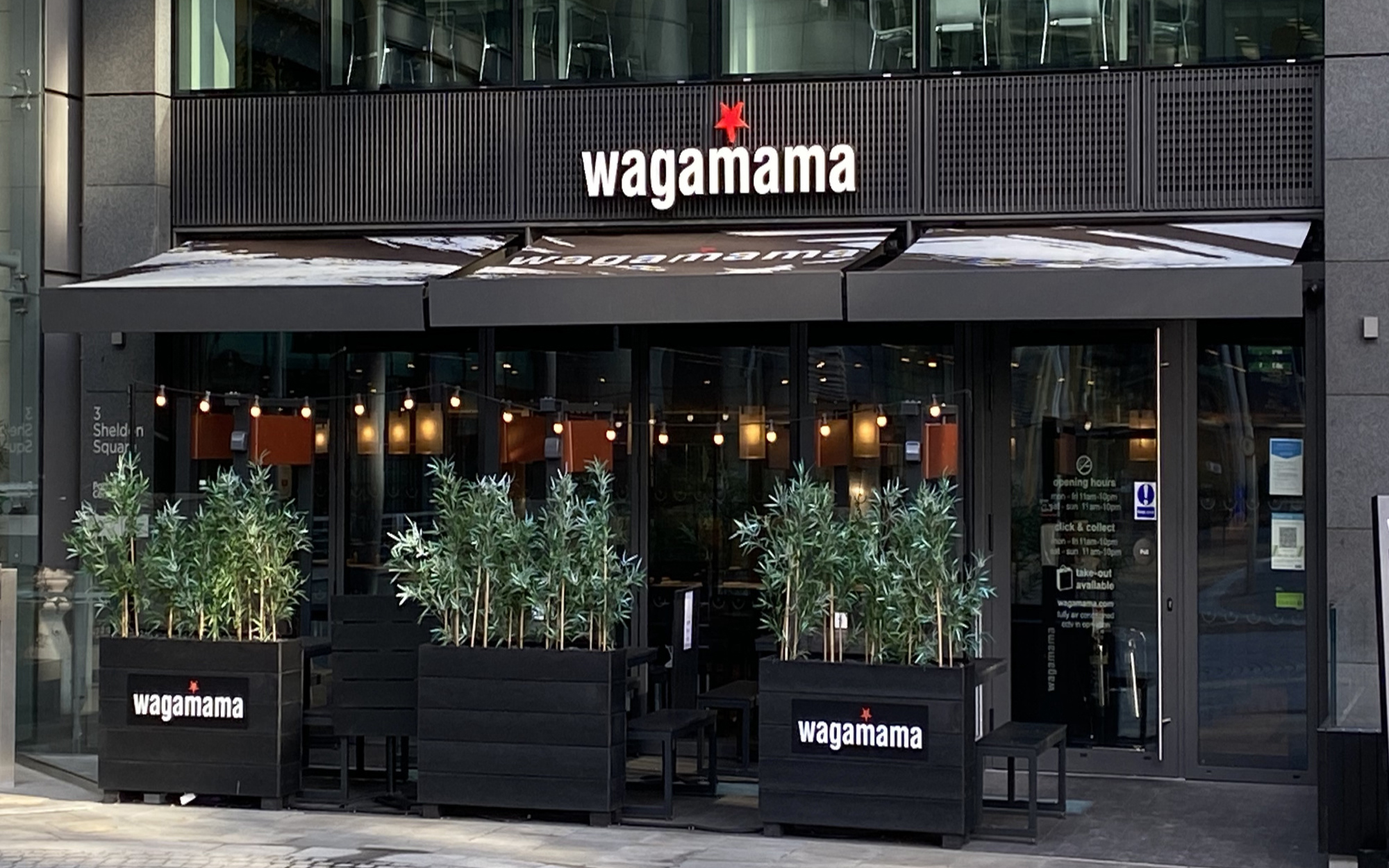 SQ2 awnings at Wagamama