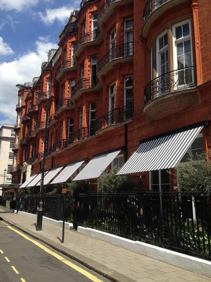 Art deco style awnings for Claridges
