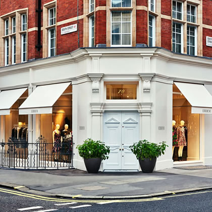 Our newest awning the Marlsbury Awning® for Erdem flagship store