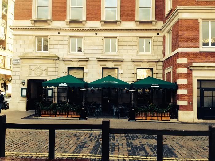 Restaurant parasols by Morco at The Ivy Market Grill