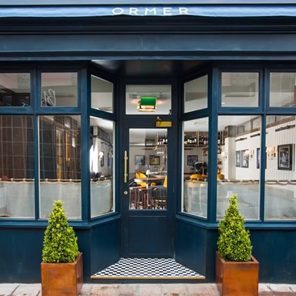 Timber folding arm for Ormer Restaurant, St Helier
