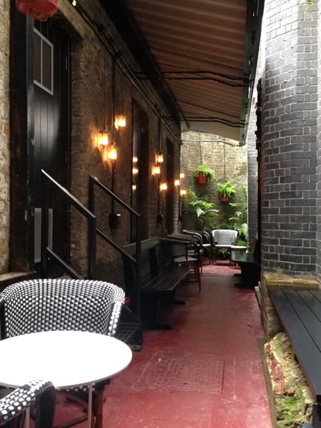 Secret terrace awning at The Chiltern Firehouse