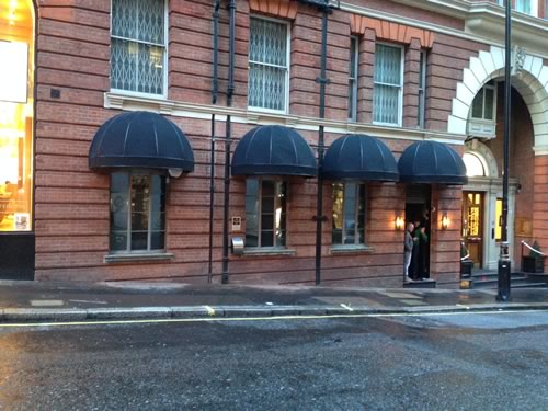 Bespoke bar awning for Rififi Club by Morco