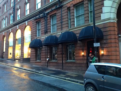 Bespoke bar awning for Rififi Club by Morco