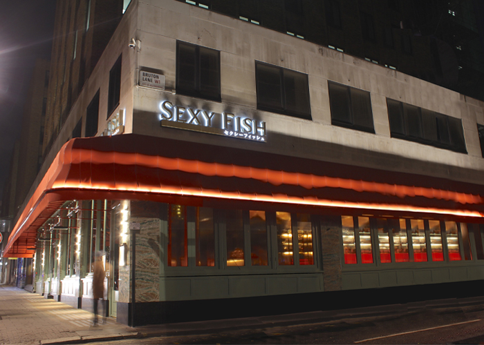 sexyfish restaurant red round canopy 