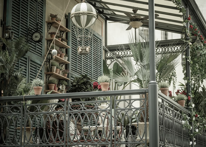 Customised retractable Bellfort Awning® attached to original framework