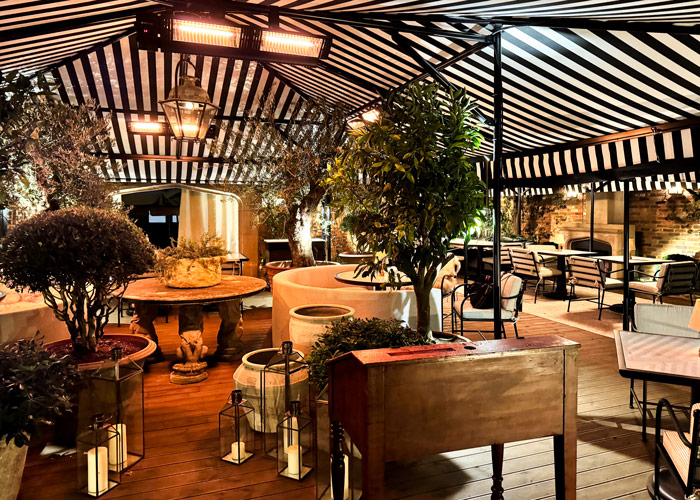Bespoke Parisian Terrace Awning for The Roof Gardens, Kensington