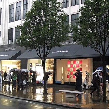 Commercial wedge canopy awning by Morco Blinds