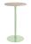 RRound Bar Table - metal stand powder-coated in white green with whitewash hardwood top