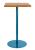 Square Bar Table - metal stand powder-coated in duck-egg with natural hardwood top
