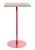 Square Bar Table - metal stand powder-coated in English pink with whitewash hardwood top