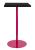 Square Bar Table - metal stand powder-coated in hot pink with charcoal hardwood top