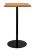 Square Bar Table - metal stand powder-coated in piano black with natural hardwood top