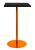 Square Bar Table - metal stand powder-coated in sunset with charcoal hardwood top