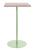 Square Bar Table - metal stand powder-coated in white green with whitewash hardwood top
