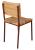 Chair - square profile metal frame powder-coated in antique cooper with natural hardwood seat
