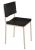 Chair - square profile metal frame powder-coated in champagne with charcoal hardwood seat