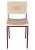Chair - square profile metal frame powder-coated in crimson with whitewash hardwood seat