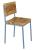 Chair - square profile metal frame powder-coated in duck egg with natural hardwood seat