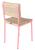 Chair - square profile metal frame powder-coated in english pink with whitewash hardwood seat