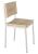 Chair - square profile metal frame powder-coated in gloss white with whitewash hardwood seat