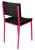 Chair - square profile metal frame powder-coated in hot pink with charcoal hardwood seat