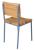 Chair - square profile metal frame powder-coated in shaker blue with natural hardwood seat