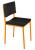 Chair - square profile metal frame powder-coated in sunset with charcoal hardwood seat