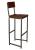 Flintlock Bar Stool with back - classic sapele and gunmetal finish