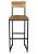 Bar Stool with Back - square profile metal frame powder-coated in galaxy black with natural hardwood seat