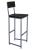 Bar Stool with Back - square profile metal frame powder-coated in shaker blue with charcoal hardwood seat