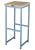 Classic Bar Stool - square profile metal frame powder-coated in duck egg with whitewash hardwood seat
